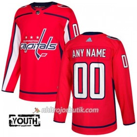 Barn Ishockey Washington Capitals Tröja med eget tryck Adidas 2017-2018 Röd Authentic